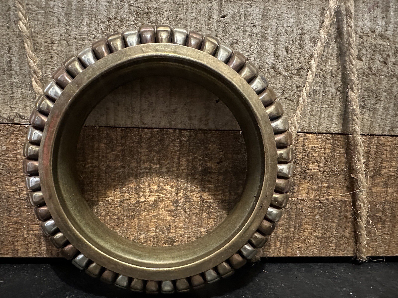 Chunky Statement Metal Bangle Bracelet Copper Sil… - image 4