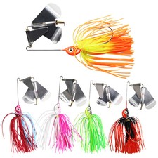 5 PCS/Lot Spinnerbait Jig Head Rubber Skirt Fishing Lure Pike Bass Spinner Bait