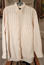 Mens Salvatore Ferragamo Shirt Long Sleeve Button Down Medium Peach Orange Italy