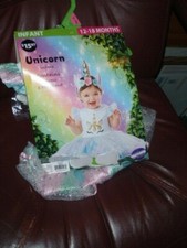 Infant Unicorn Size 12-18 Months 2 Piece Dress Set Halloween Costume NWT
