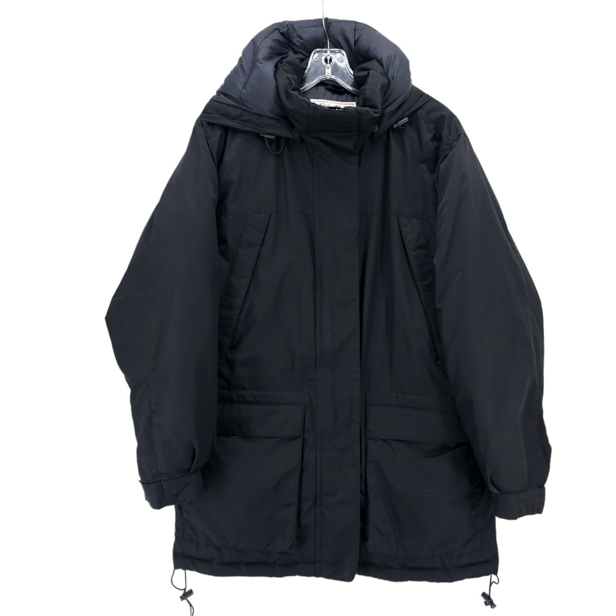 EDDIE BAUER Black Goose Down Hooded Parka Jacket Women