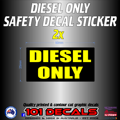 Pair - DIESEL FUEL ONLY Vinyl Decals Stickers | Labels Truck - Foto 3