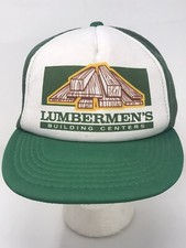 VTG 1980's LUMBERMEN'S BUILDING CENTERS Trucker Snapback Mesh Baseball Cap Hat