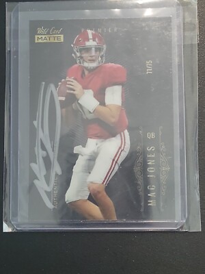 2021 Wild Card Matte MAC JONES Premier AUTO /75 ALABAMA NEW ENGLAND PATRIOTS