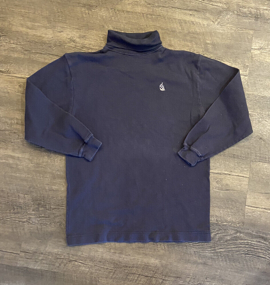 Nautica Boy's Turtleneck 独特の素材 T-Shirt 爆売り！ Youth Logo XL Embroidered Blue