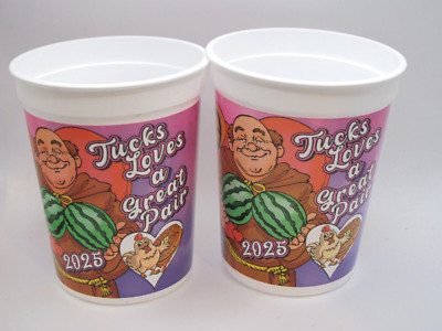 2025 KREWE OF TUCKS LOT OF 2 ''TUCKS LOVES A GREAT PAIR'' REUSABLE CUPS