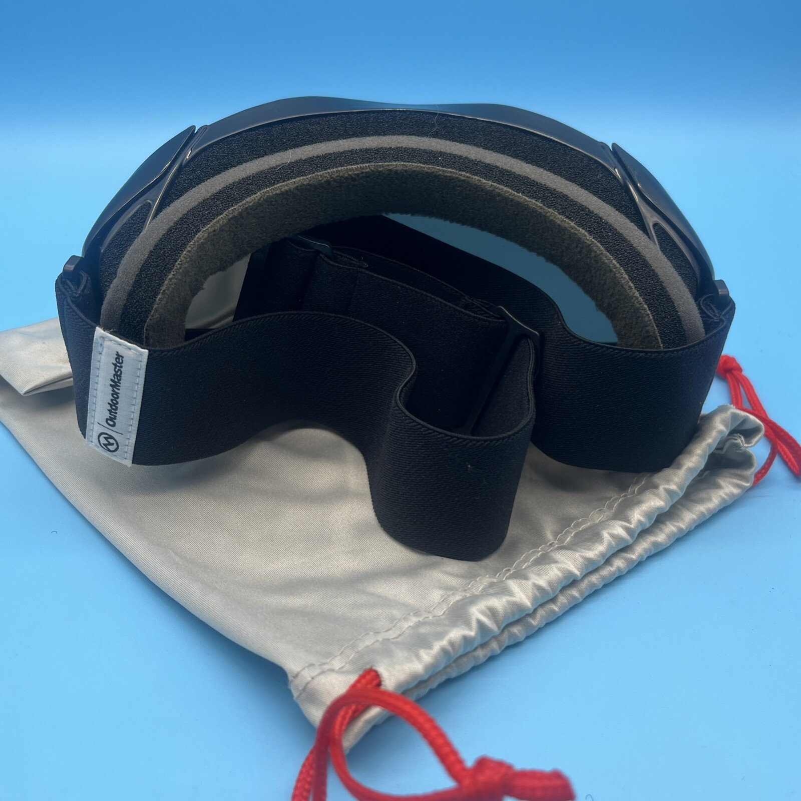 Outdoor Master Snow Goggles Ski Snowboarding Black Mirrored Adjustable Strap