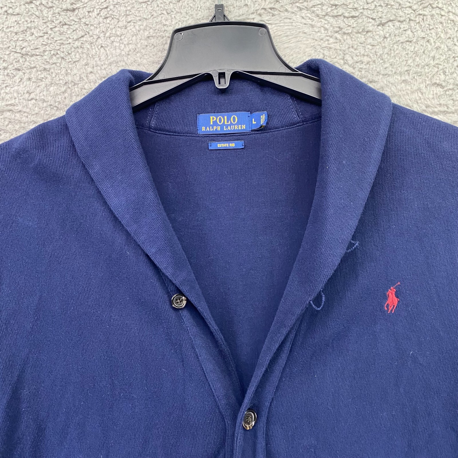 Polo Ralph Lauren Mens Cardigan Sweater Large Blue Es… Gem