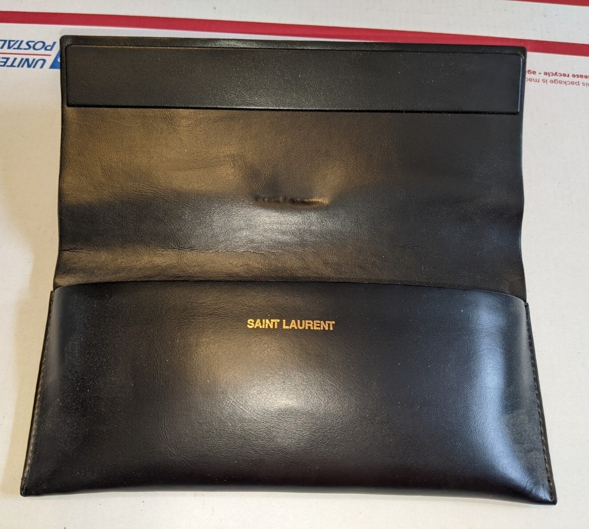 Saint Laurent Ysl Sunglasses Eyeglasses Leather Case Black