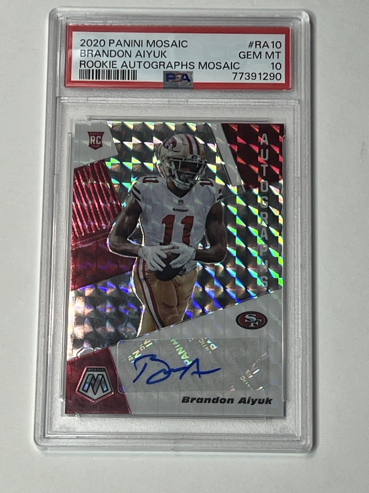 2020 Panini Mosaic - Brandon Aiyuk Rookie Autographs Mosaic PSA 10 #RA10