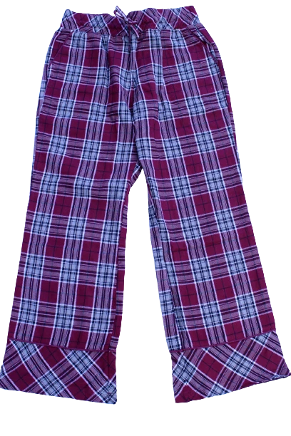 Sheego Damen Schlafhose Rot weites Bein Pyjamahose Kariert 42 - Übergröße Weich