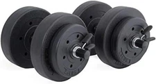 CAP Barbell 40 lb Black Cement Exercise Workout Weight Plates Press Dumbbell Set