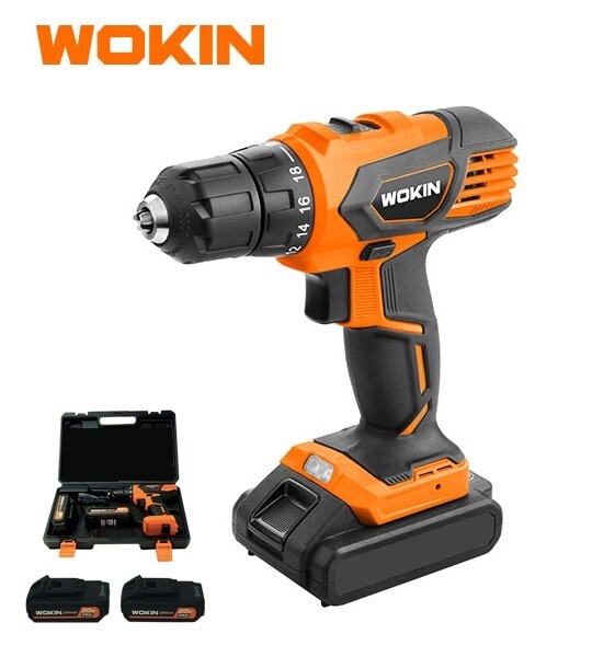 WOKIN 780810 Trapano 20V Professional: Coppia 38Nm e Doppia Batteria 2Ah
