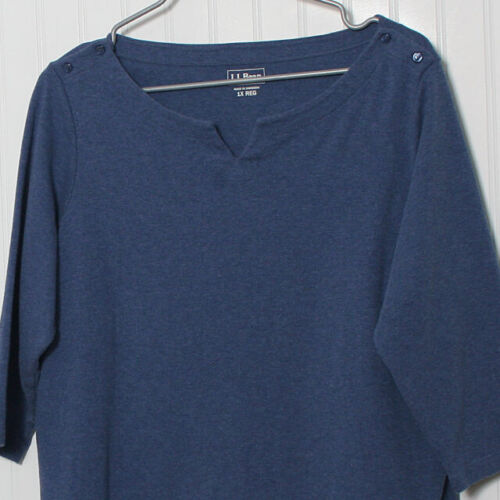 LL Bean Damen blau VNeck 3/4-Ärmel Baumwollmischung Top 1x - Bild 3 von 7