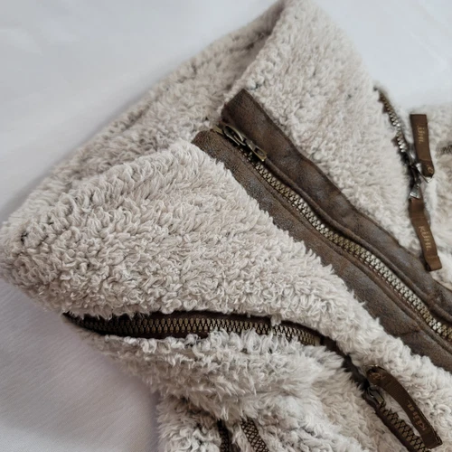 Kuhl Jacket Womens Small Beige Pile Flight Sherpa Fleece Hooded Coat Full Zip - Picture 12 of 12