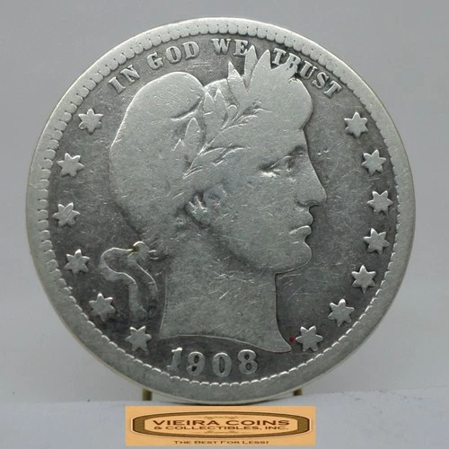 1908-D Barber Silver Quarter - #C55788NQ