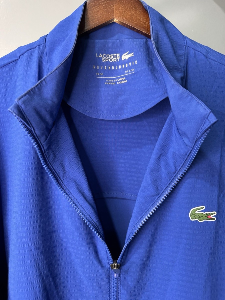 Lacoste Sport Novak Djokovic Track Jacket Blue Full Zip L/XL | eBay