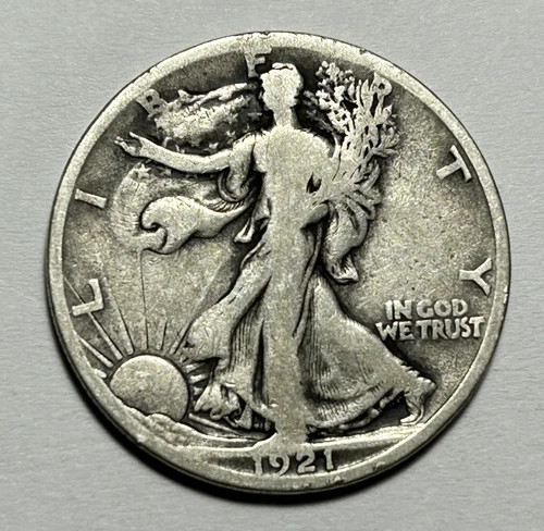 1921 S WALKING LIBERTY HALF DOLLAR VG