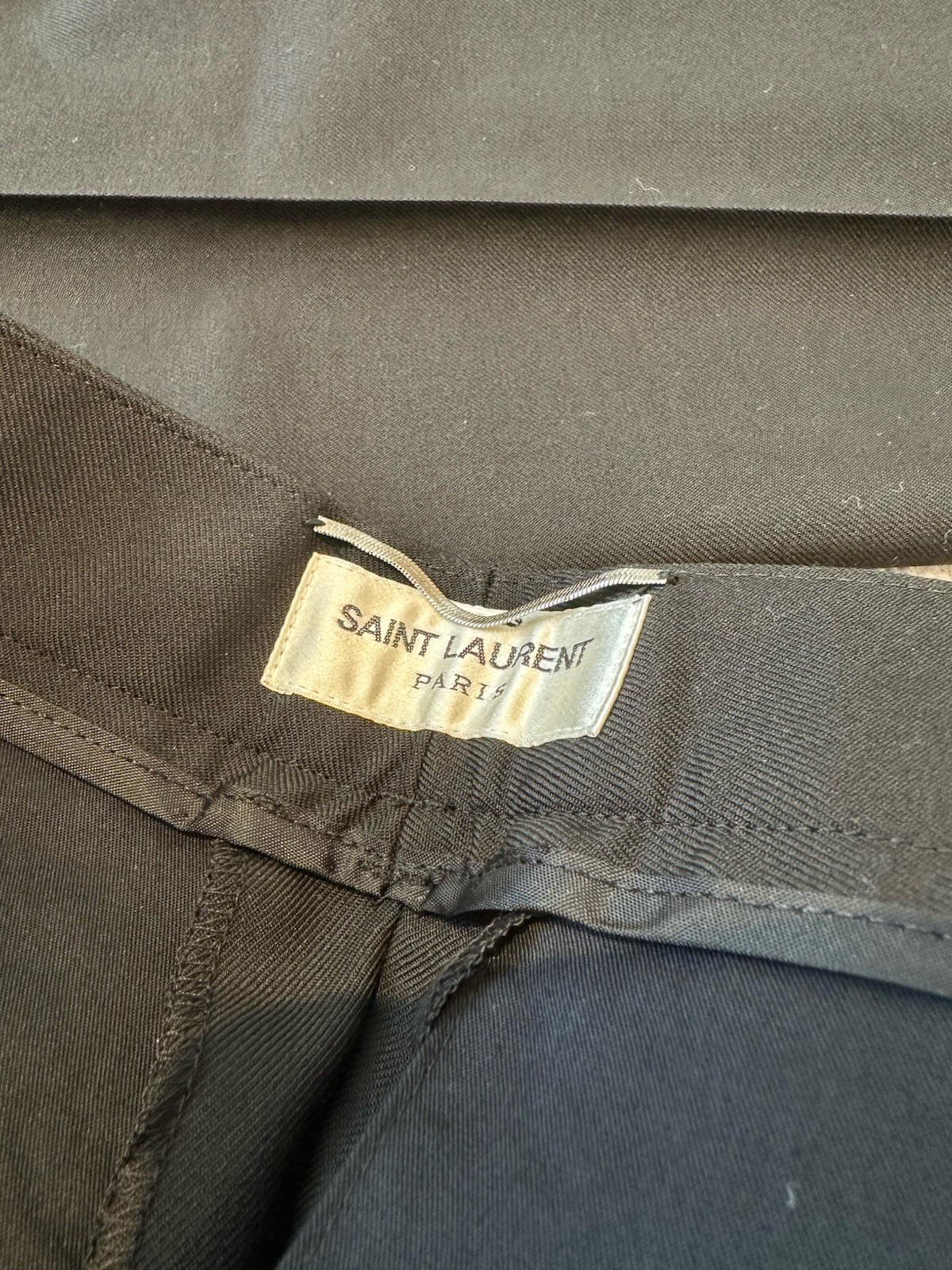 Saint Laurent Pantalone Abito Nero Lana 44