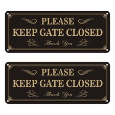 2 Pack Please Keep Closed Signs Aluminum Door Signs for Outdoor Yard Fence Gate