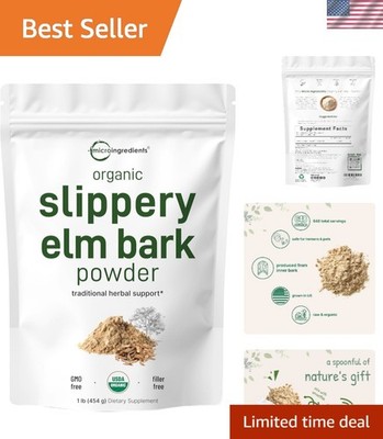 Pet-Friendly Organic Slippery Elm Powder   1 lb for Digestive and Throat Health