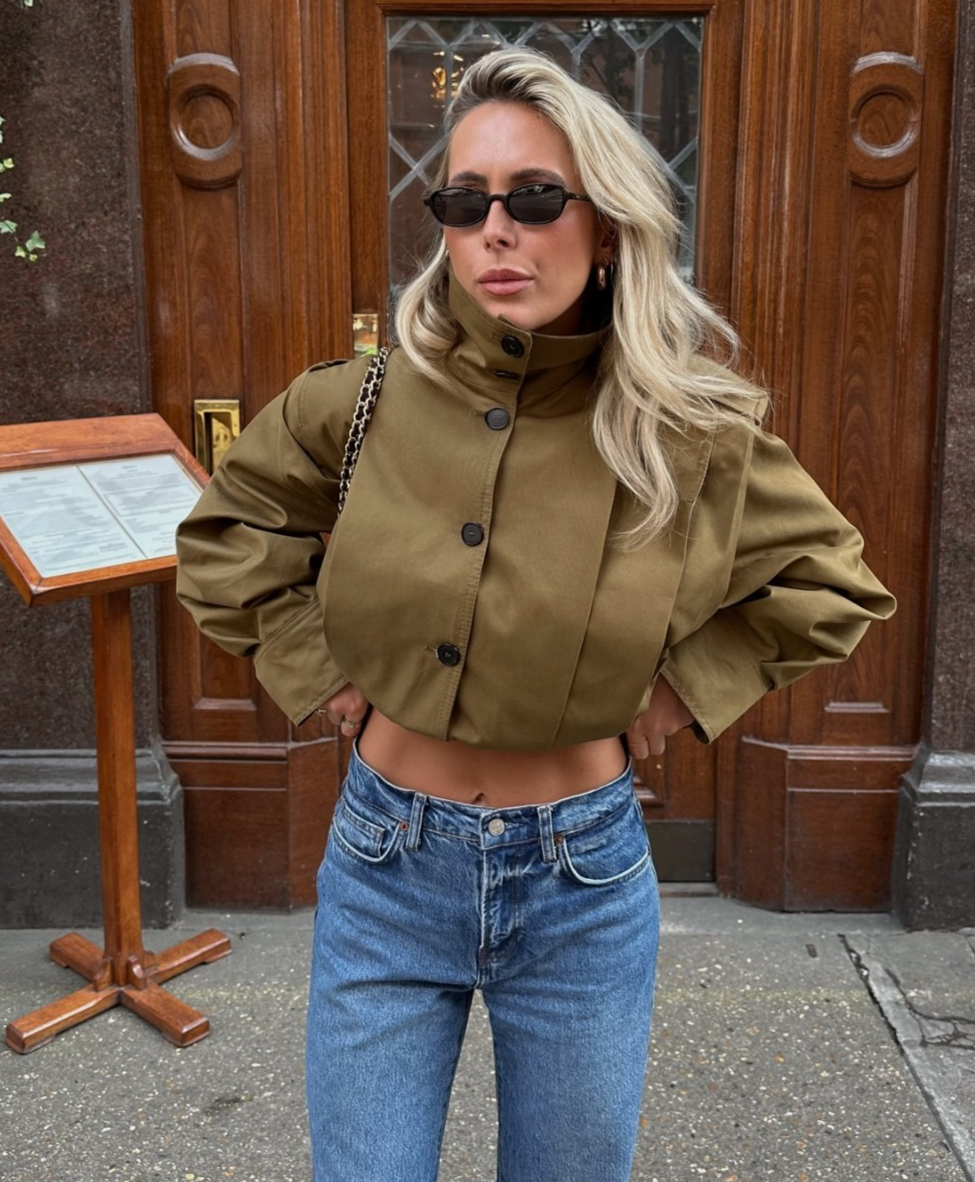 ジャケット・アウター CuLLt Monotone Keyhole Cropped Blouson EMBROIDERED CROPPED FIT JACKET - Light yellow | ZARA United Kingdom