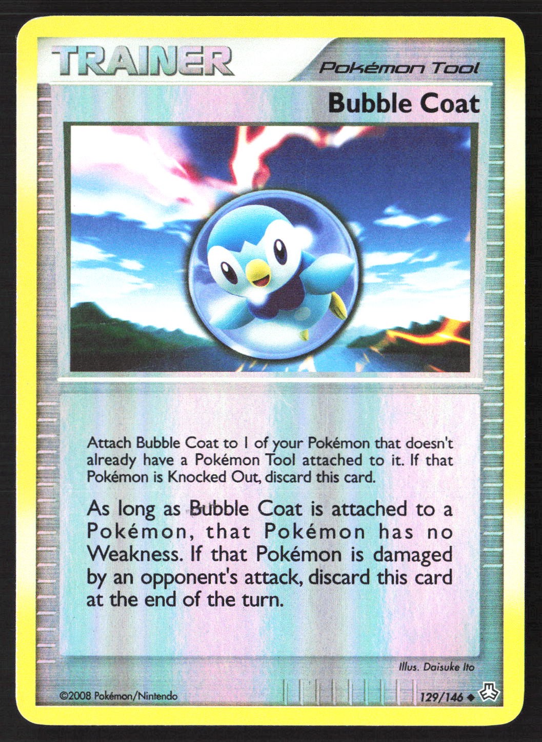 Bubble Coat 129/146 Reverse Holo (Piplup in Artwork) Legends Awakened Pokémon