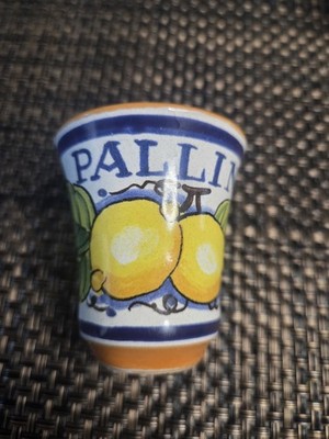 Vintage Pallini Limoncello Deruta Italy Italian Ceramic Pottery Shot Glass