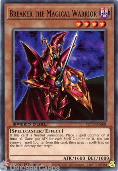 SBC1-ENA08 Breaker the Magical Warrior :: Common 1st Edition YuGiOh Card