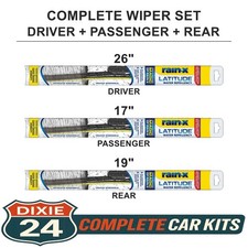 Rain-x Latitude Wiper Blade Set Driver 26 Passenger 17 Rear 19 3pc