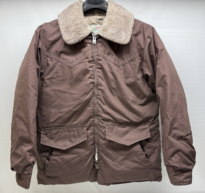 Vintage Comfy Outdoor Garment Jacket Mens LG Goose Down Fur Collar 