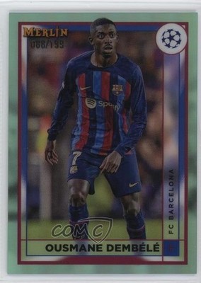 2022 Merlin UEFA Club Competitions Aqua Refractor /199 Ousmane Dembele #51 13i1