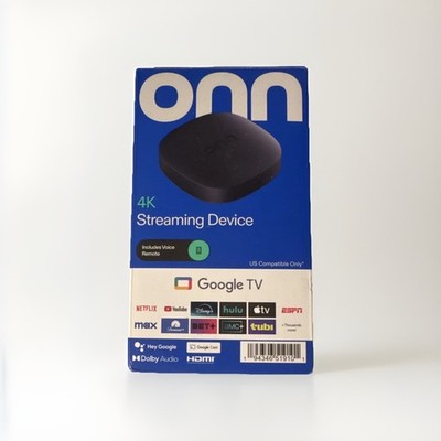 onn. 4K 2160p Google TV Streaming Box HDMI, Google Cast, Voice Remote, Dolby