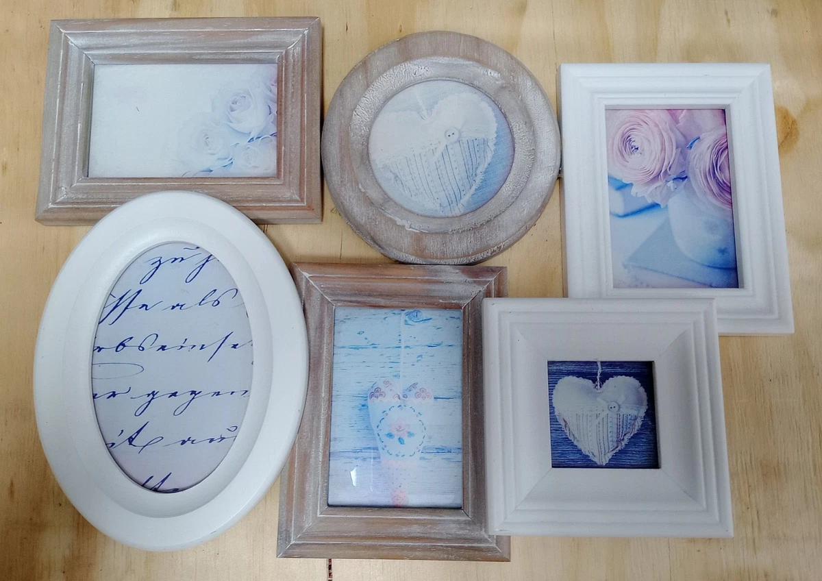 Set Da 4 Cornici Per Foto 10x15 Cm – Portafoto In Legno MDF Con Plexiglass, Da Parete O Da Tavolo, Vintage - 2