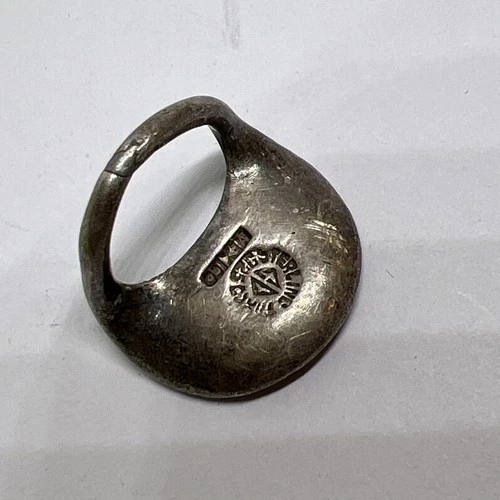 Vintage Taxco Mexico 925 Sterling Silver Modernist Sculptural Ring ? Scarf Slide