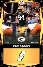 2025 Uno Elite Core Yellow - Karl Brooks Green Bay Packers #024