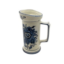 Brocca ceramica olandese vaso floreale blu Delft vintage dipinta a mano anni 70 Olanda