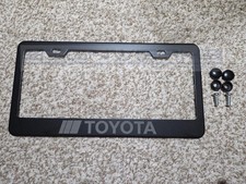 Toyota Retro Laser Engraved Black Stainless Steel License Plate Frame Toyota Retro Laser Engraved Black Stainless Steel License Plate Frame