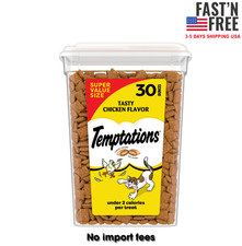 Temptations Tasty Chicken Flavor Crunchy Soft Cat Treats, 30 oz Tub