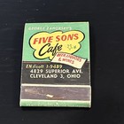 Figural Matchbook Five Sons Cafe Cleveland OH feature Zahorsky Unused — photo 3