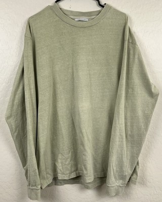 John Elliott Long Sleeve T Shirt Mens Size 4 Made In USA Designer Light Green