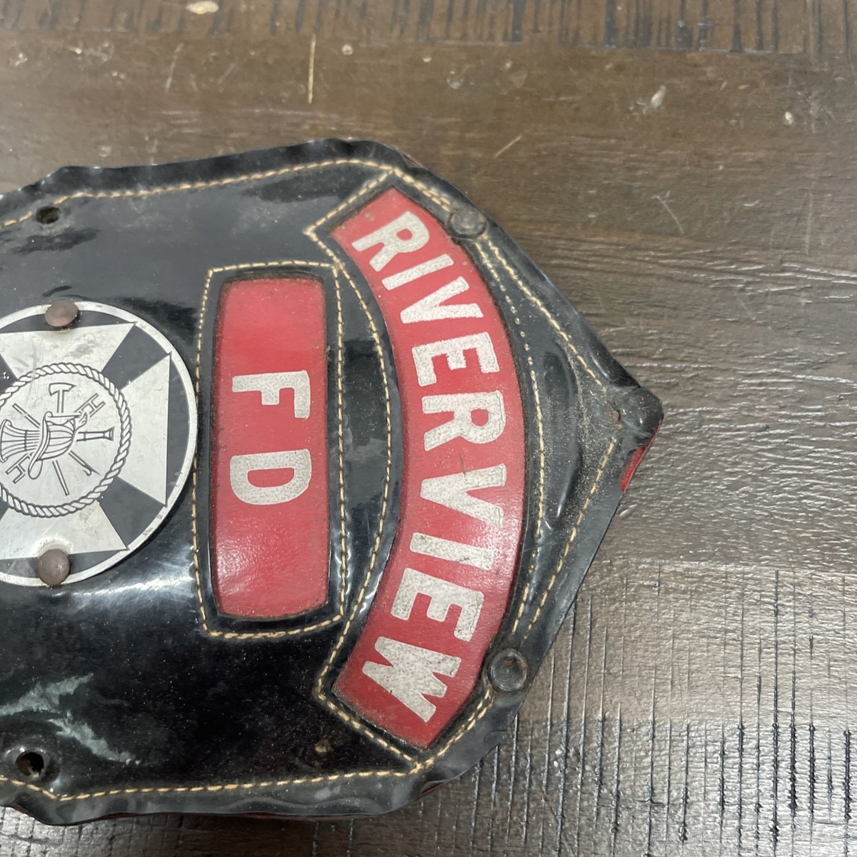 Cairns Fire Department Leather Helmet Front Shield Totowa