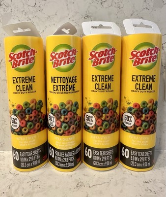 Scotch-Brite 50% Stickier Large Surface Lint Roller Refills - 4 Qty - Free Ship