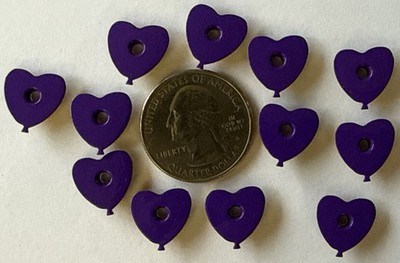 PURPLE 1/8  HEART BALLOON EYELETS(12pc)Birthday  Celebration Card Making 