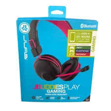 JLab JBuddies Play Wireless Kids Gaming Headset Pink Bluetooth Mic 22+ Hr