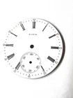 ELGIN 12 SIZE POCKETWATCH PORCELAIN DIAL W/ROMAN NUMBERS+RED MARKERS ---- A-174