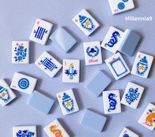 American Mahjong Game Set 160 Blue porcelain Layered Tiles