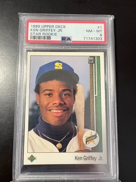 1989 Upper Deck - Star Rookie Ken Griffey Jr #1 (RC) PSA 8