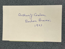 Art Jocko Conlon autographed 3 x 5 index card MLB Guaranteed Pass