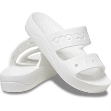 Crocs Women's Baya Platform Sandals White W6 NWT